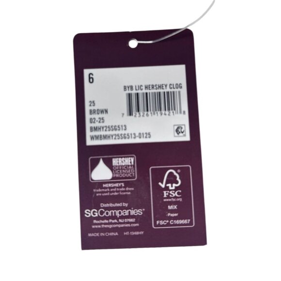 Hersheys Chocolate Themed Clogs For Youth Size 6 Brown NEW - Picture 5 of 6